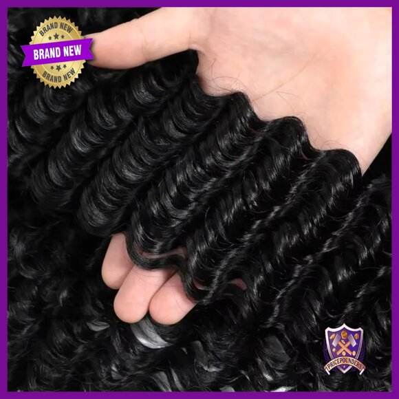 3 Brazilian Human Hair Bundles 18 20 22 Inch Deep Wave Sew-In Extensions main image 4